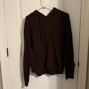 Women's Brown Hooded Crewneck Sweater